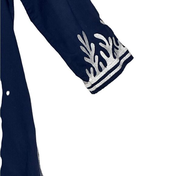 Gretchen Scott Reef Embroidered Tunic in Blue| Size S - Picture 5 of 6